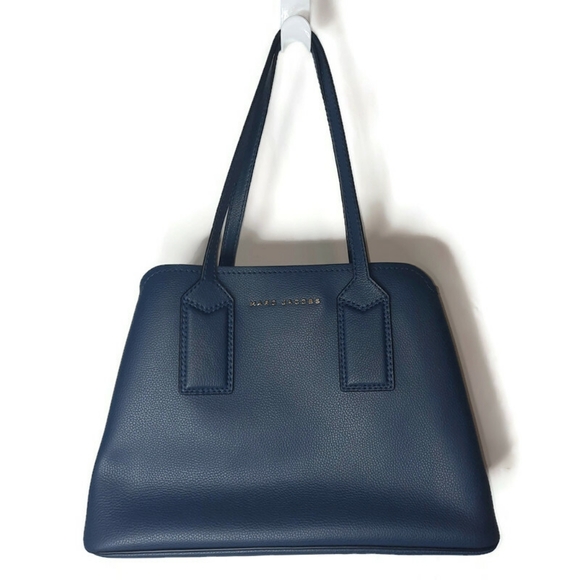 Marc Jacobs Handbags - MARC JACOBS Editor Leather Tote Bag Blue Sea Navy Red Everyday Versatile Classic